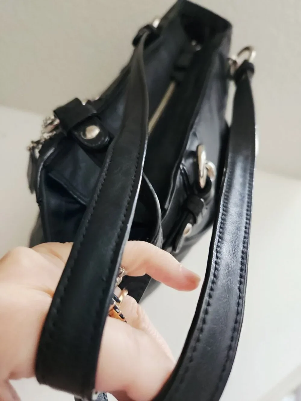 Euc Vintage Coach Gallery Y2k Black Leather Satchel Handbag Purse